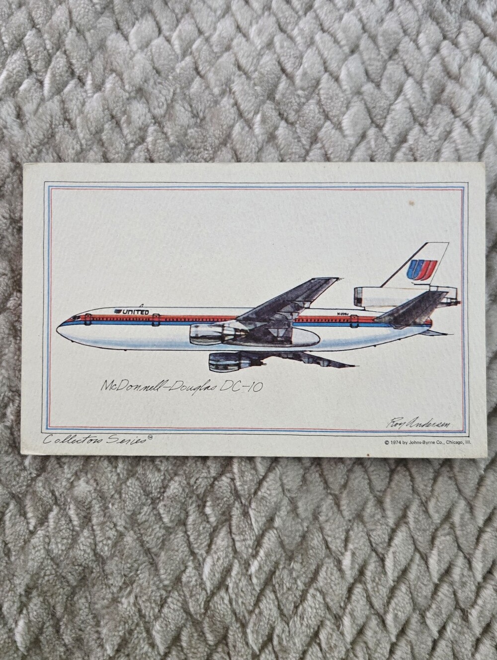 Vintage McDonnell Douglas DC 10 Vintage United Airlines Postcard 1970s Aviation